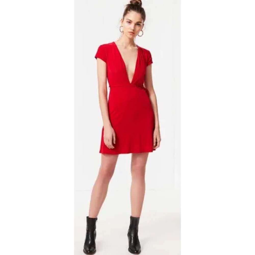 Urban Outfitters deep v red dress